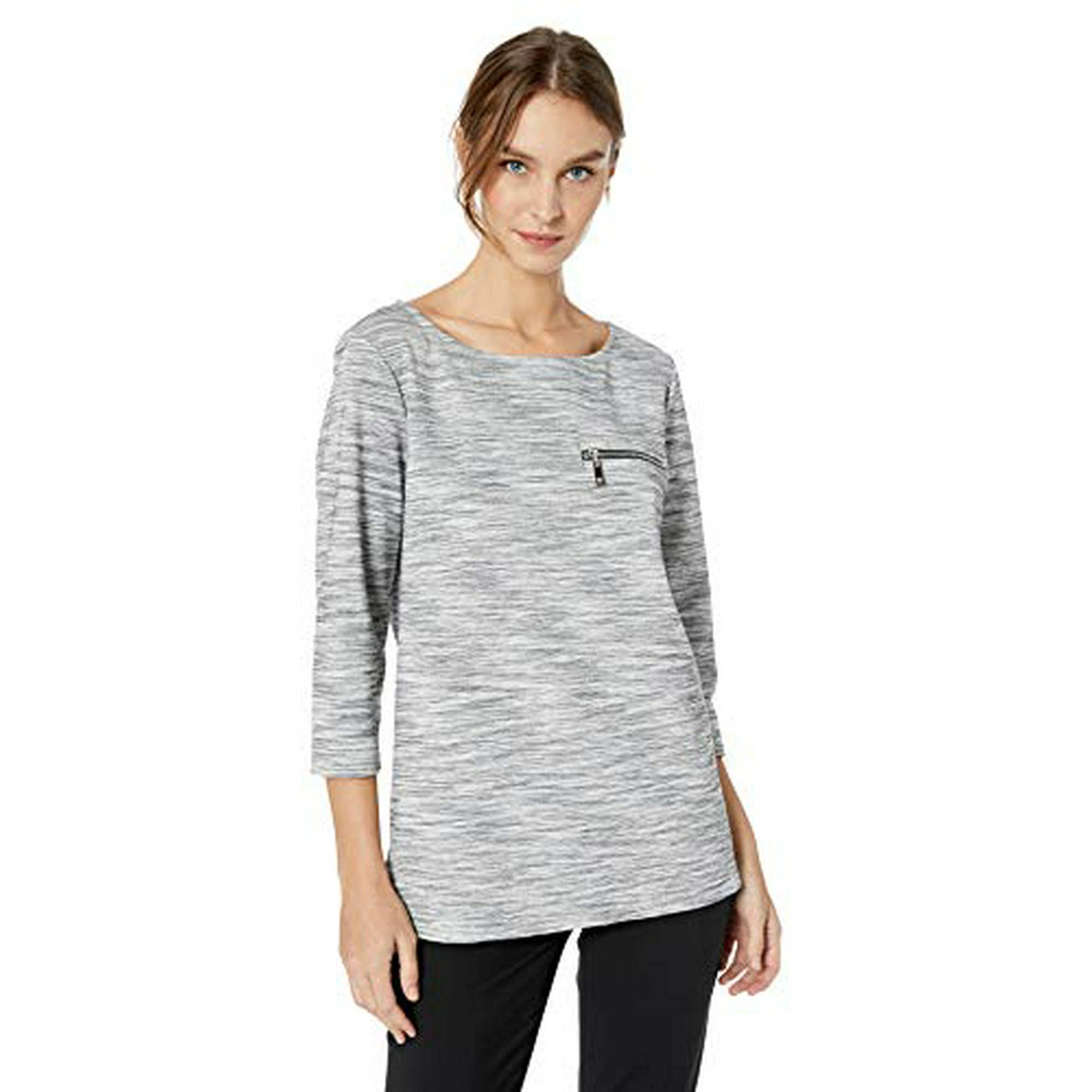 Chaus Womens 3/4 SLV Striped Pullover Top 